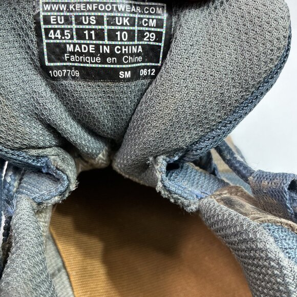 Keen Waterproof Hiking Shoes Men's 11 Brown & Blue Suede Mesh Upper Outdoor - Picture 5 of 8